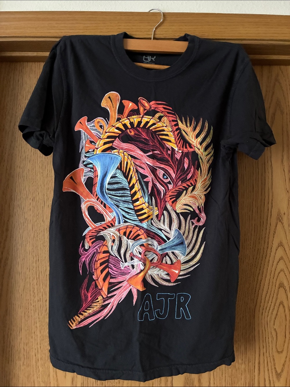Merch Traffic Black T-Shirt with Multicolor AJR Graphic
